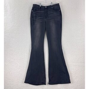PTCL Ethical Clothing Jeans Womens Size 32 Black Denim Wide-Leg High-Rise Casual